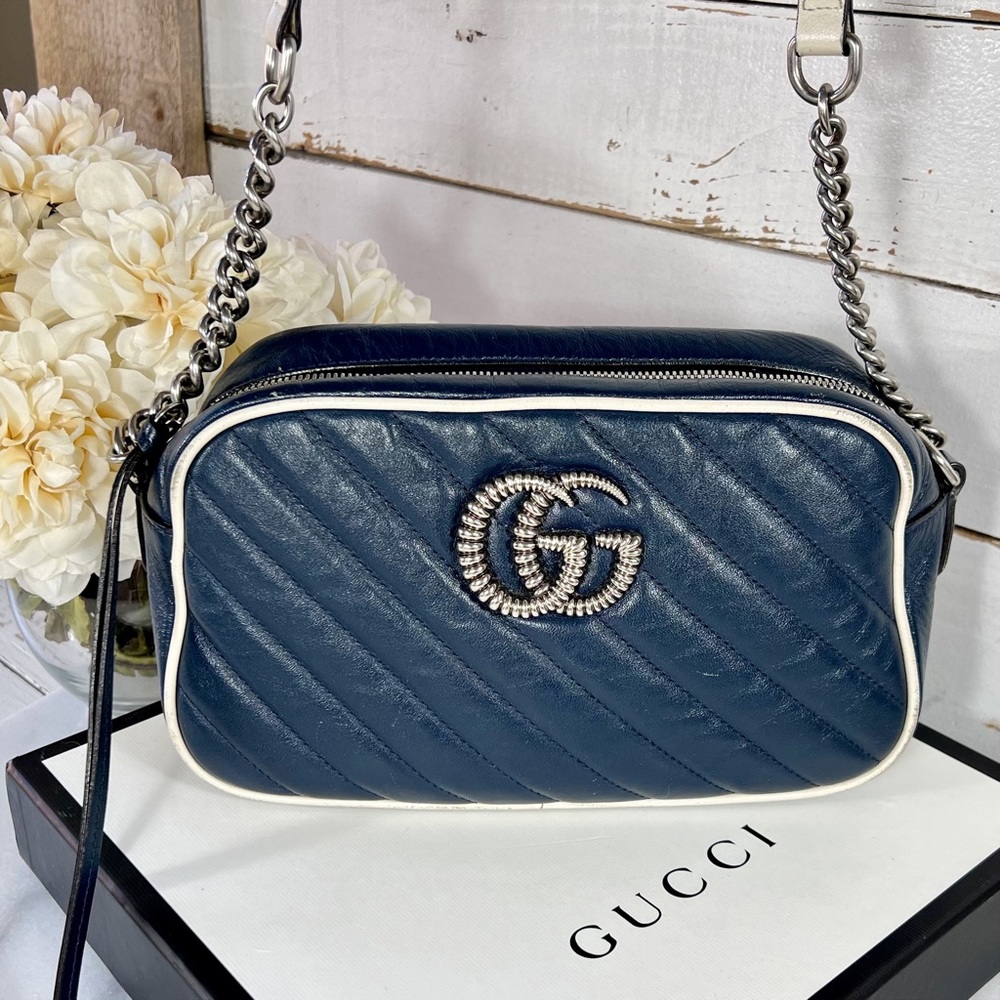 Gucci GG Marmont Diagonal Quilted Leather Small Shoulder Bag - Picture 2 of 10